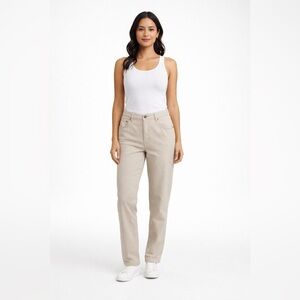 Eddie Bauer Denim Women’s Chino Pants Size 12 Beige Straight Leg Office Casual